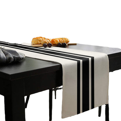 Caminho de Mesa Geométrico em Linho Mōva — composição / escala visual | Mova Decor