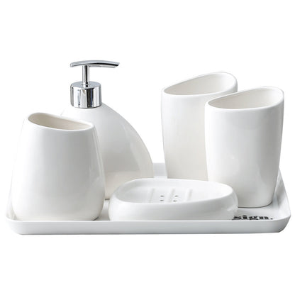 Conjunto de Banheiro em Porcelana Branca Mōva — 5 Peças — variante / ângulo adicional | Mova Decor