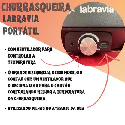 Churrasqueira Carvão Portátil Labravia - Mōva Decor