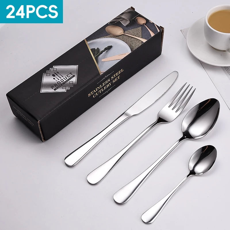 Jogo de Talheres Aço Inox 24 Peças - Mōva Decor