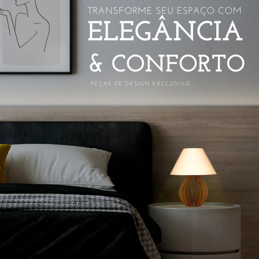 COMPRE 1 LEVE 2 unidades - Abajur La Finesse Cupula - Luminária Para Decoração Quarto e Sala - Mōva Decor