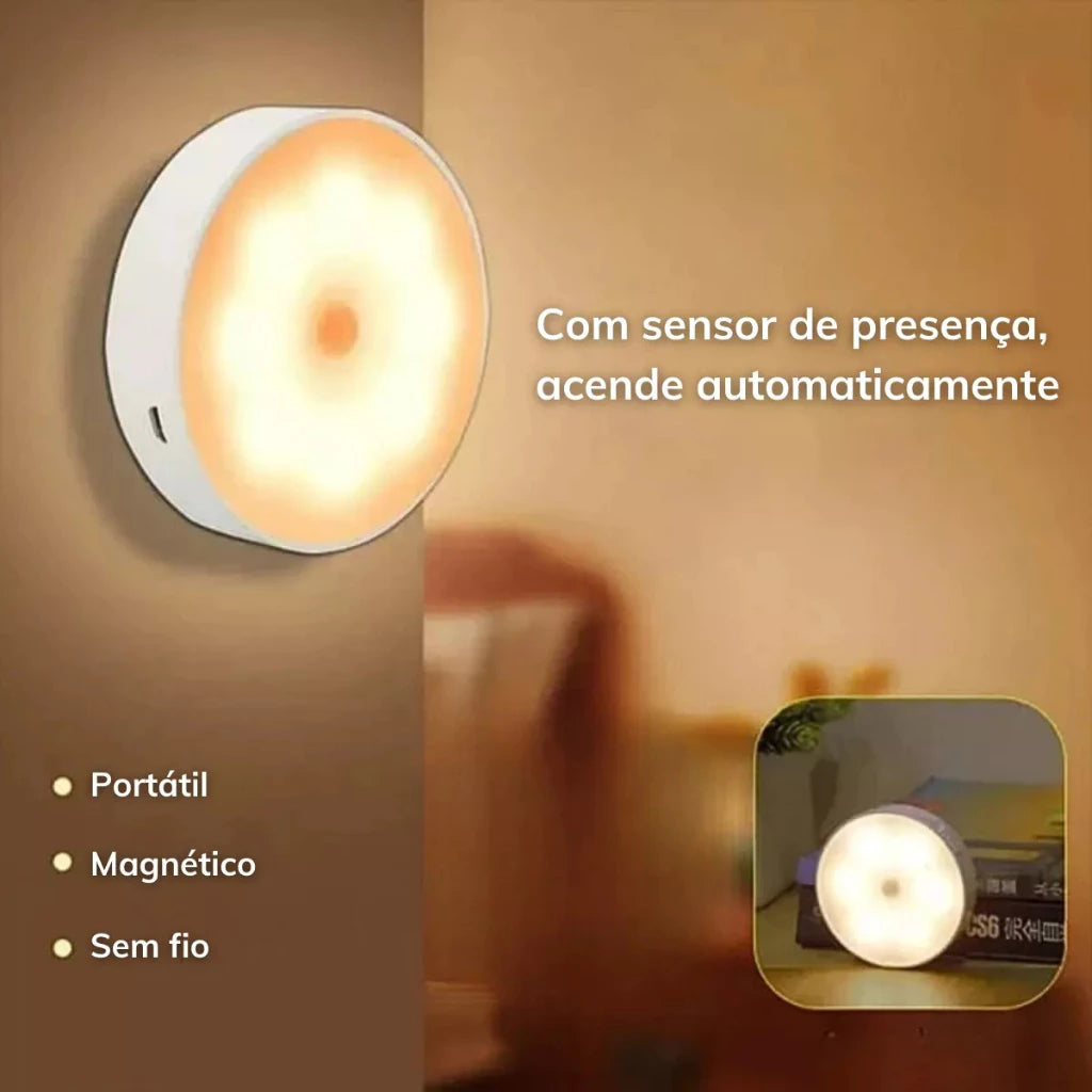 LumiSense™ – Luminária LED Inteligente Sem Fio com Sensor de Presença