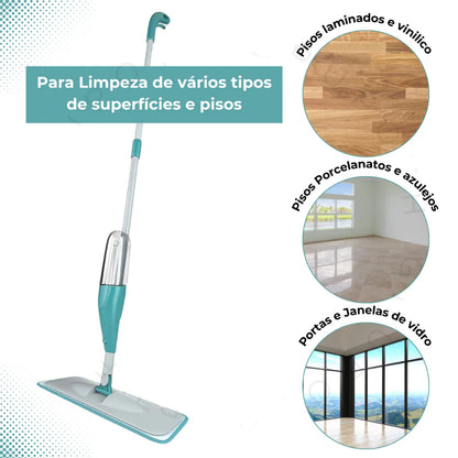 FlexMop™ Spray Mop Rotativo 360° - Mōva Decor
