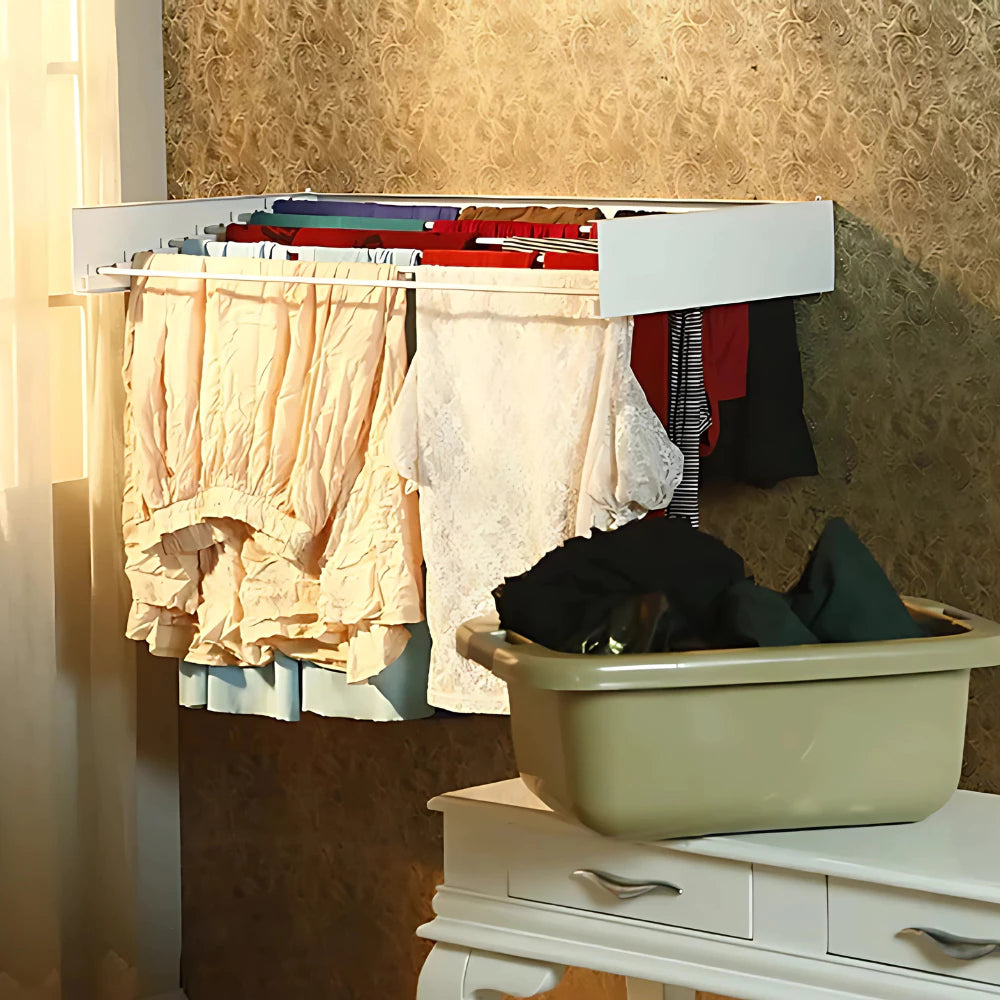 Varal Retrátil Dobrável de Parede MagicLine – Compacto e Inteligente - Mōva Decor
