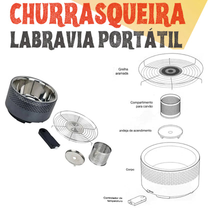 Churrasqueira Carvão Portátil Labravia - Mōva Decor