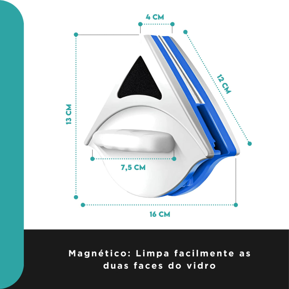 CrystalClean Pro™ – Limpador Magnético Dupla Face com Super Ímã — detalhe do acabamento | Mova Decor