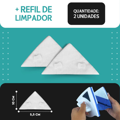 CrystalClean Pro™ – Limpador Magnético Dupla Face com Super Ímã