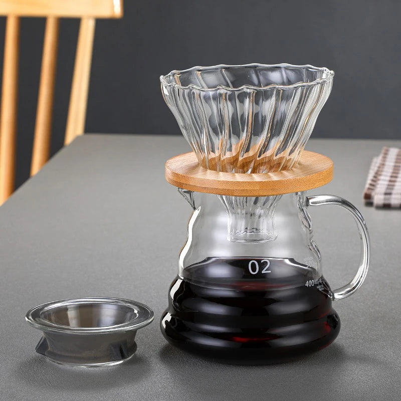 BrewGlass™ – Cafeteira de Vidro Borossilicato com Filtro 600ml