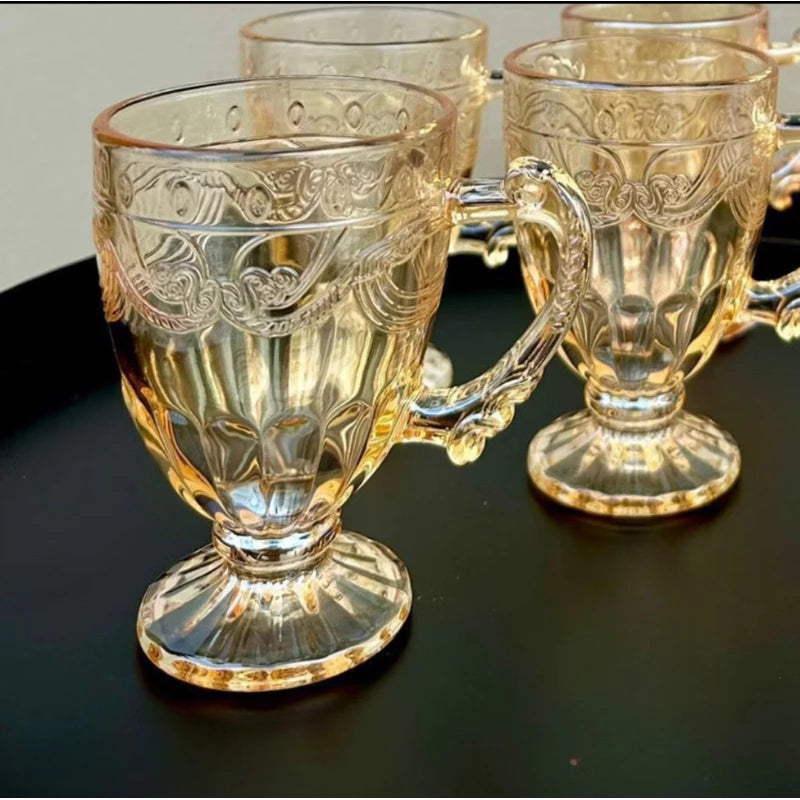 Maison Âmbar™ – Xícaras de Cristal Vintage 190ml (6 un.)