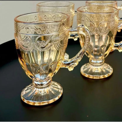 Maison Âmbar™ – Xícaras de Cristal Vintage 190ml (6 un.)