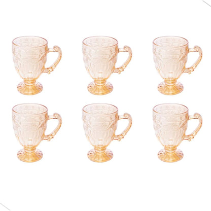Maison Âmbar™ – Xícaras de Cristal Vintage 190ml (6 un.)