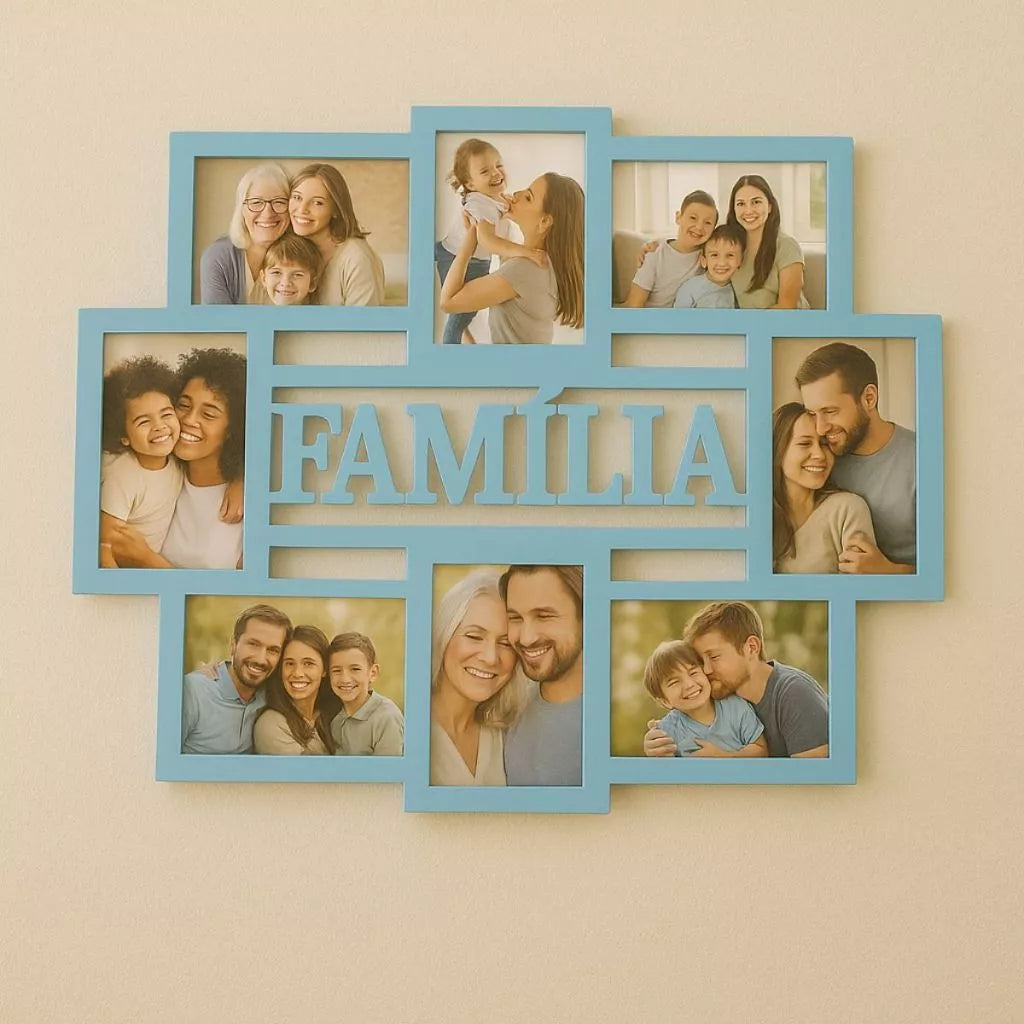 Memória Viva™ – Mural Porta-Retratos para 8 Fotos