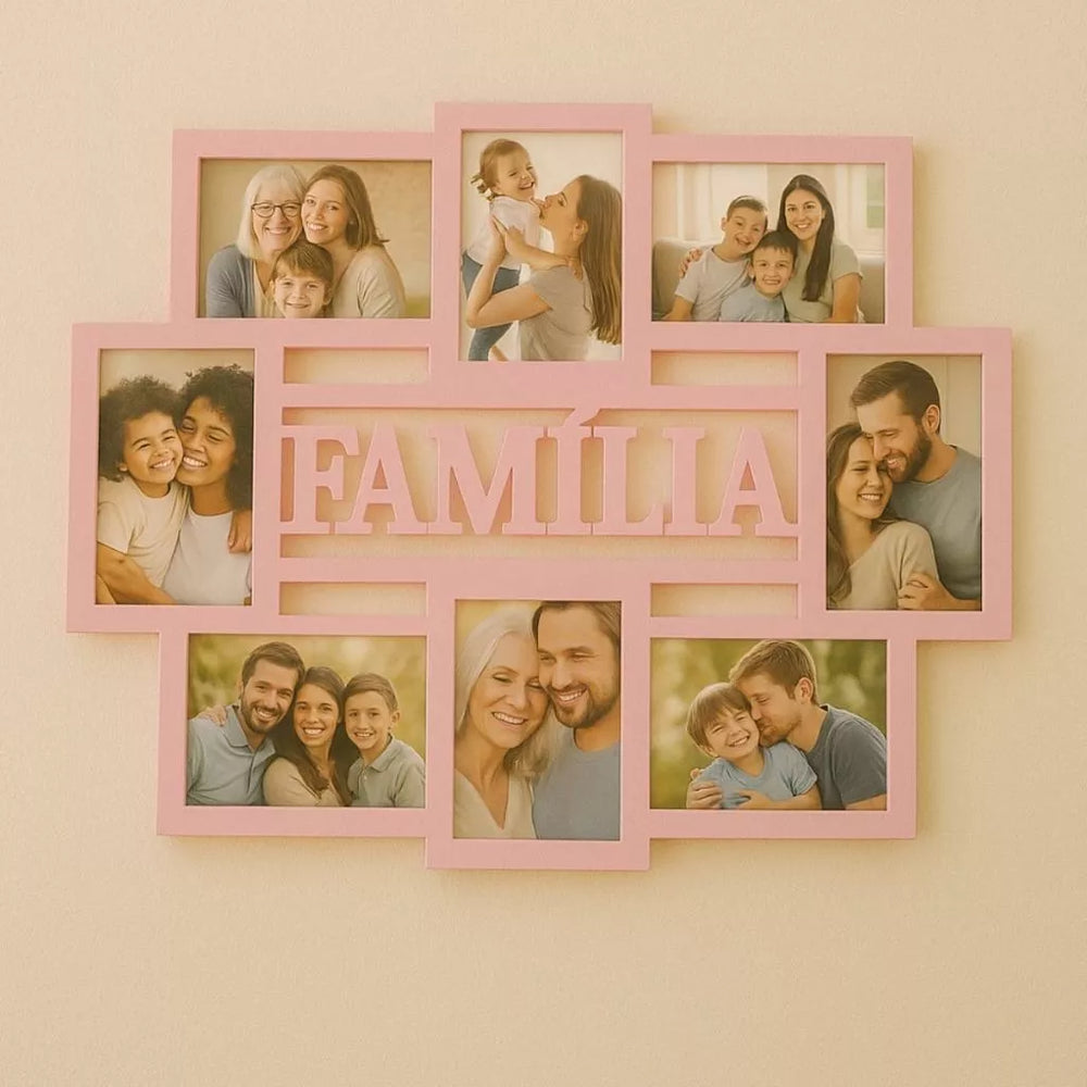 Memória Viva™ – Mural Porta-Retratos para 8 Fotos — referência de uso no ambiente | Mova Decor