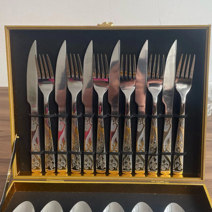 Brilho Imperial™ – Kit Faqueiro em Inox 24 Peças – Mōva Decor