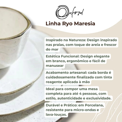 Aparelho de Jantar e Chá Porcelana Ryo Maresia Oxford | Mōva Decor