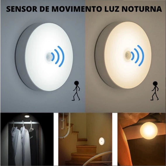LumiSense™ – Luminária LED Inteligente Sem Fio com Sensor de Presença