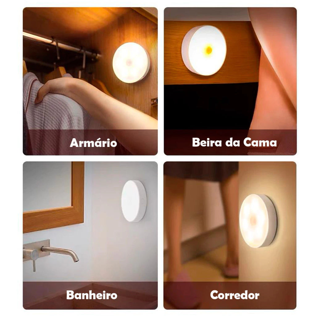 LumiSense™ – Luminária LED Inteligente Sem Fio com Sensor de Presença