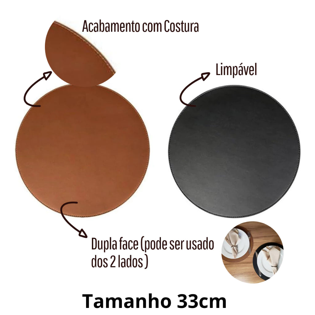 Jogo Americano Courino Dupla Face com Suplat Mesa Posta Premium – Mōva Decor