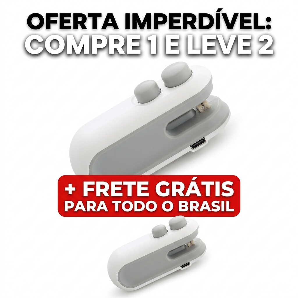 FreshLock Duo™ – Mini Seladora Portátil 2 em 1 USB - COMPRE 1 E LEVE 2