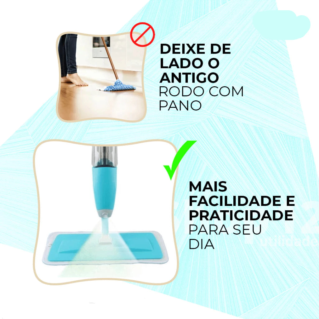 FlexMop™ Spray Mop Rotativo 360° - Mōva Decor