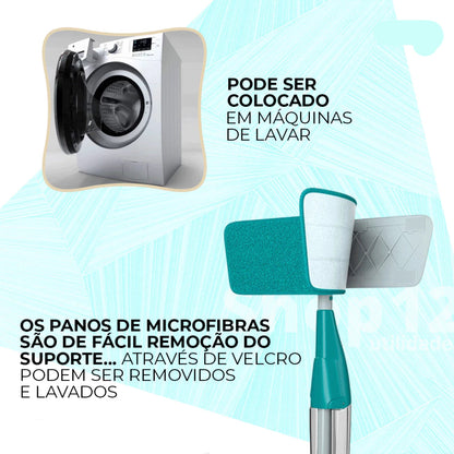 FlexMop™ Spray Mop Rotativo 360° - Mōva Decor