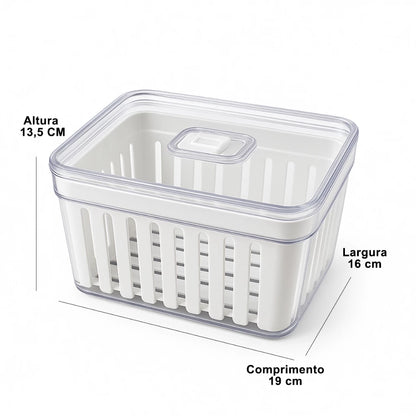 FreshKeep Organizador Multiuso de Geladeira com Tampa 3,8 Litros