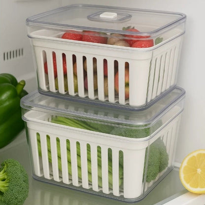 FreshKeep Organizador Multiuso de Geladeira com Tampa 3,8 Litros