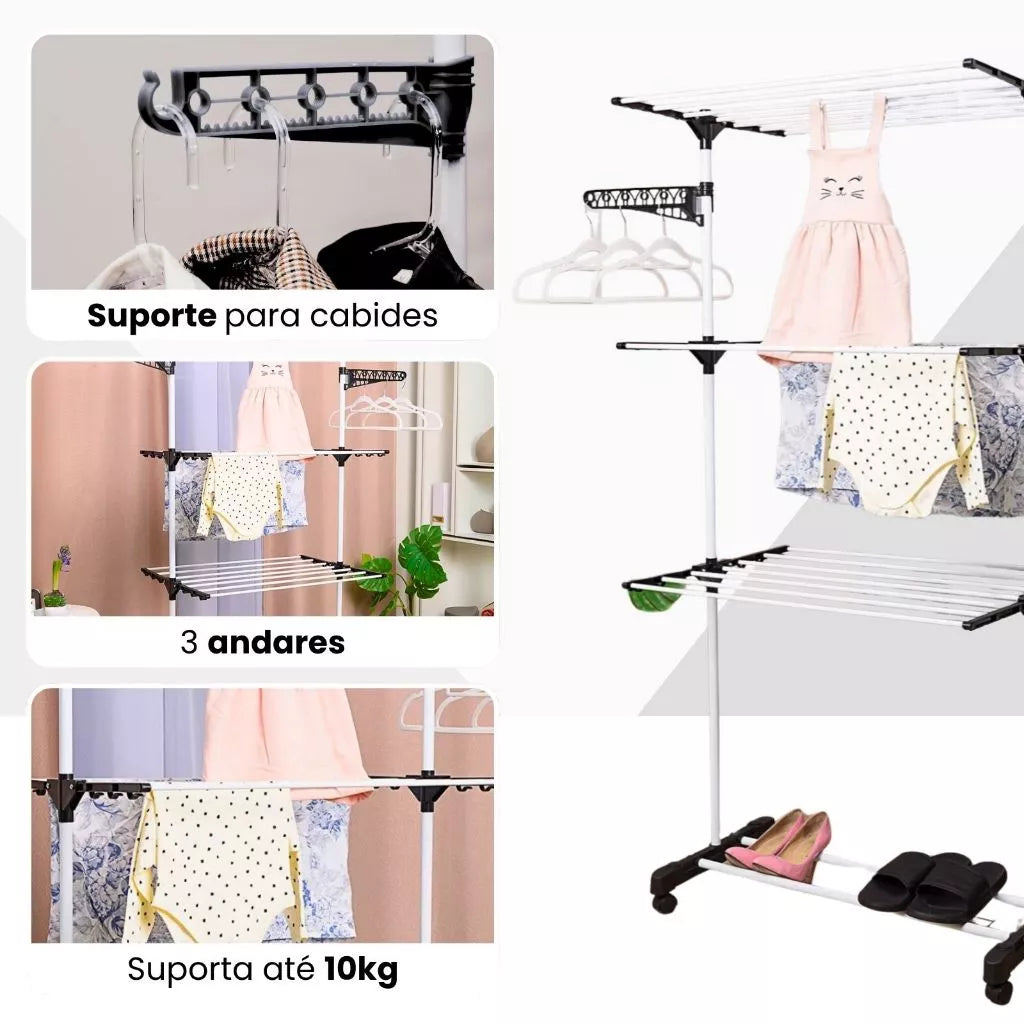 Varal De Chão 3 Andares - Mōva Decor