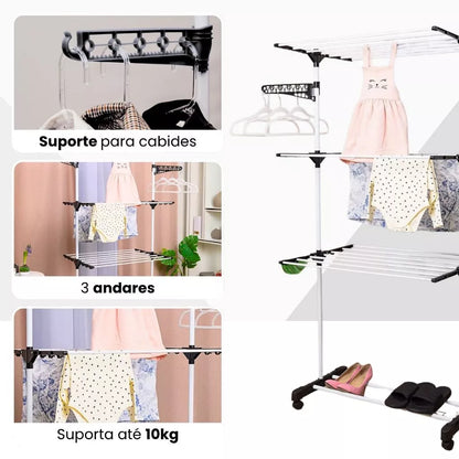 Varal De Chão 3 Andares - Mōva Decor