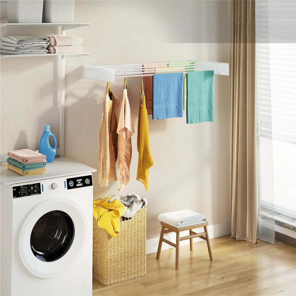 Varal Retrátil Dobrável de Parede MagicLine – Compacto e Inteligente - Mōva Decor