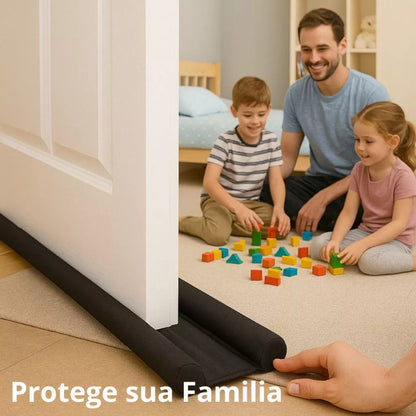 VedaTudo™ – Rolinho Duplo Ajustável para Porta (Anti Vento, Poeira e Insetos)
