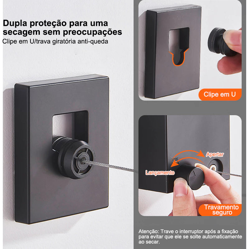 RetractLine™ Varal Retrátil - Mōva Decor