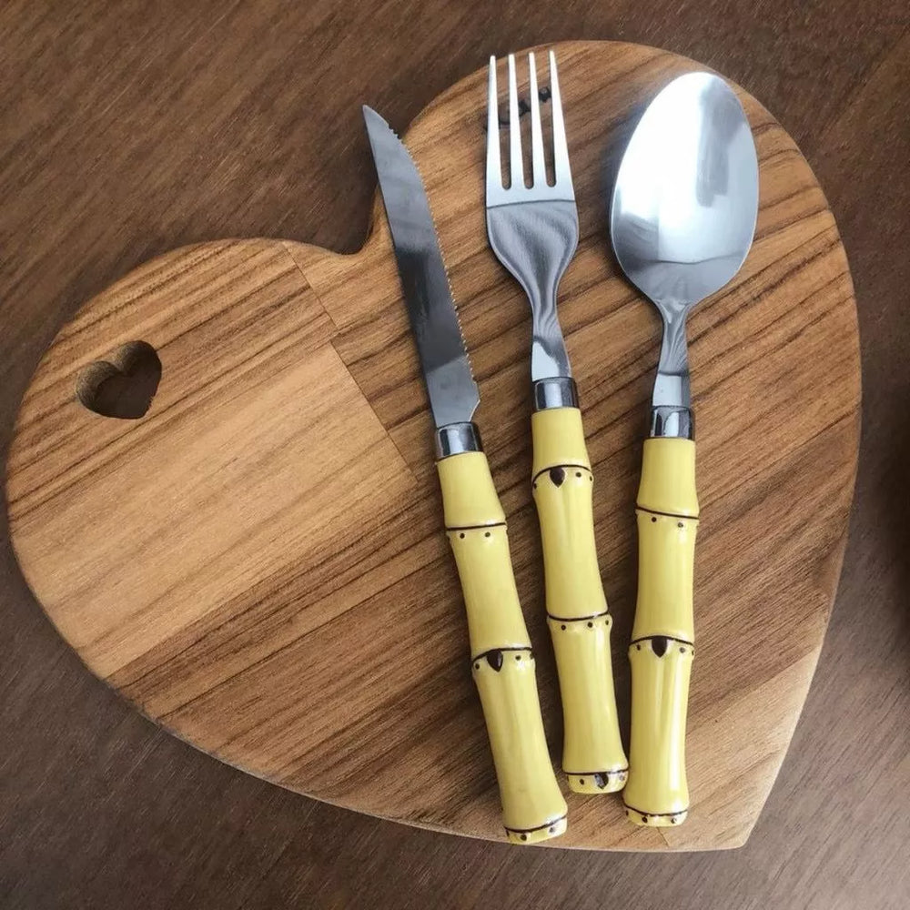 Kit Faqueiro Tropicale Bambu 24 Peças Aço Inox - Mōva Decor — referência de uso no ambiente | Mova Decor