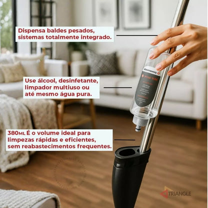 FlexMop™ Spray Mop Rotativo 360° - Mōva Decor