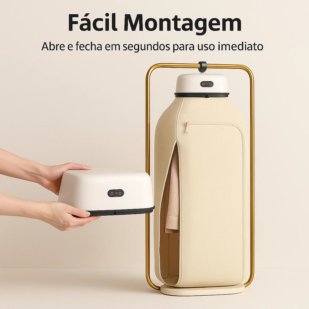 Secador de Roupas Portátil com Temporizador – Compacto, Eficiente e Fácil de Usar — detalhe do acabamento | Mova Decor