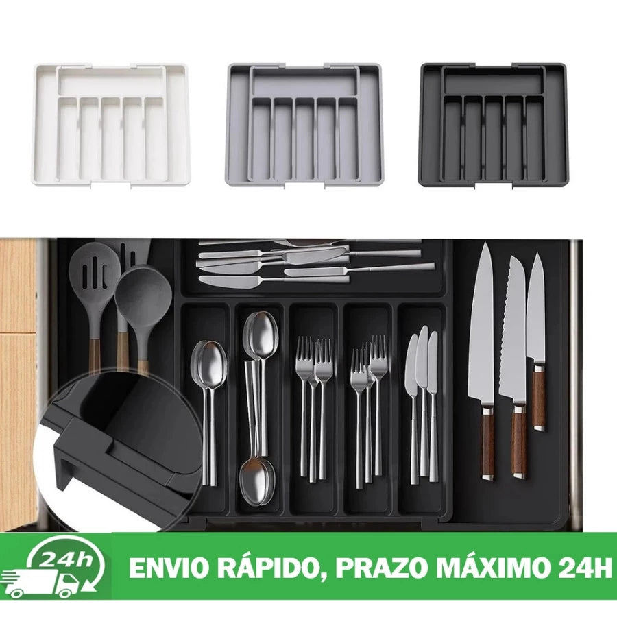OrgaChef™ – Organizador de Gavetas Extensível para Talheres e Utensílios - Mōva Decor
