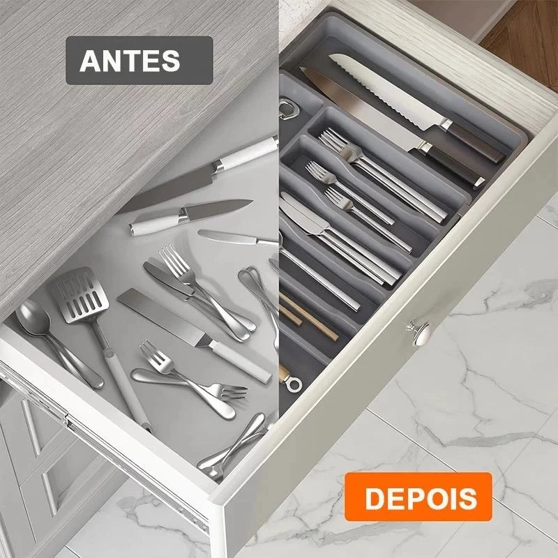 OrgaChef™ – Organizador de Gavetas Extensível para Talheres e Utensílios - Mōva Decor