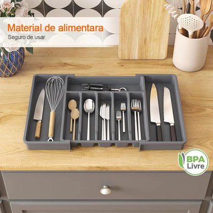 OrgaChef™ – Organizador de Gavetas Extensível para Talheres e Utensílios - Mōva Decor