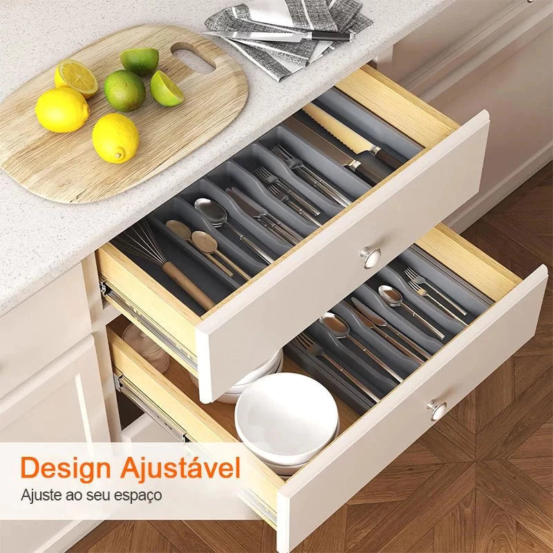 OrgaChef™ – Organizador de Gavetas Extensível para Talheres e Utensílios - Mōva Decor