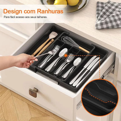 OrgaChef™ – Organizador de Gavetas Extensível para Talheres e Utensílios - Mōva Decor