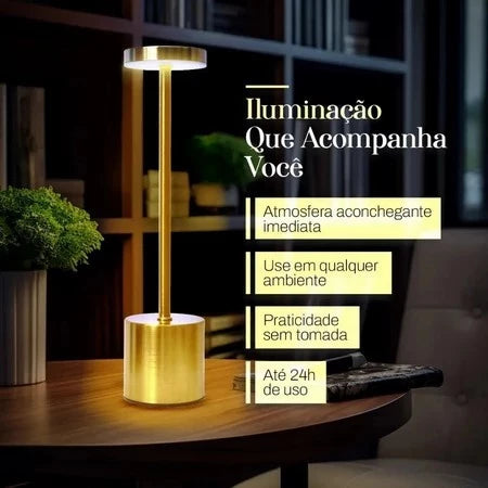 Luminária de Mesa Lumière Touch™ Recarregável LED