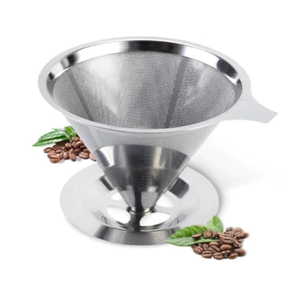 Coador De Café Inox 103 Premium - Com Pegador em Silicone - Mōva Decor