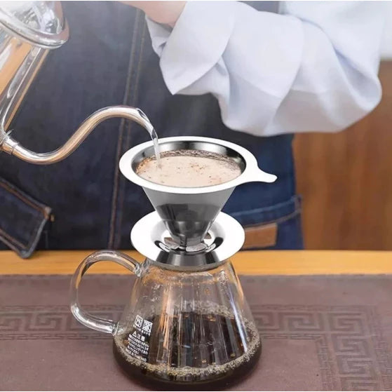 Coador De Café Inox 103 Premium - Com Pegador em Silicone - Mōva Decor
