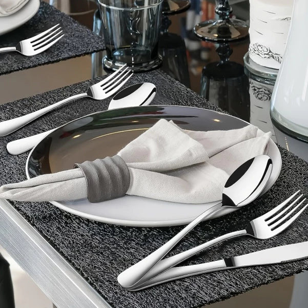ChefPro Inox™ – Faqueiro 24 Peças Profissional — detalhe do acabamento | Mova Decor