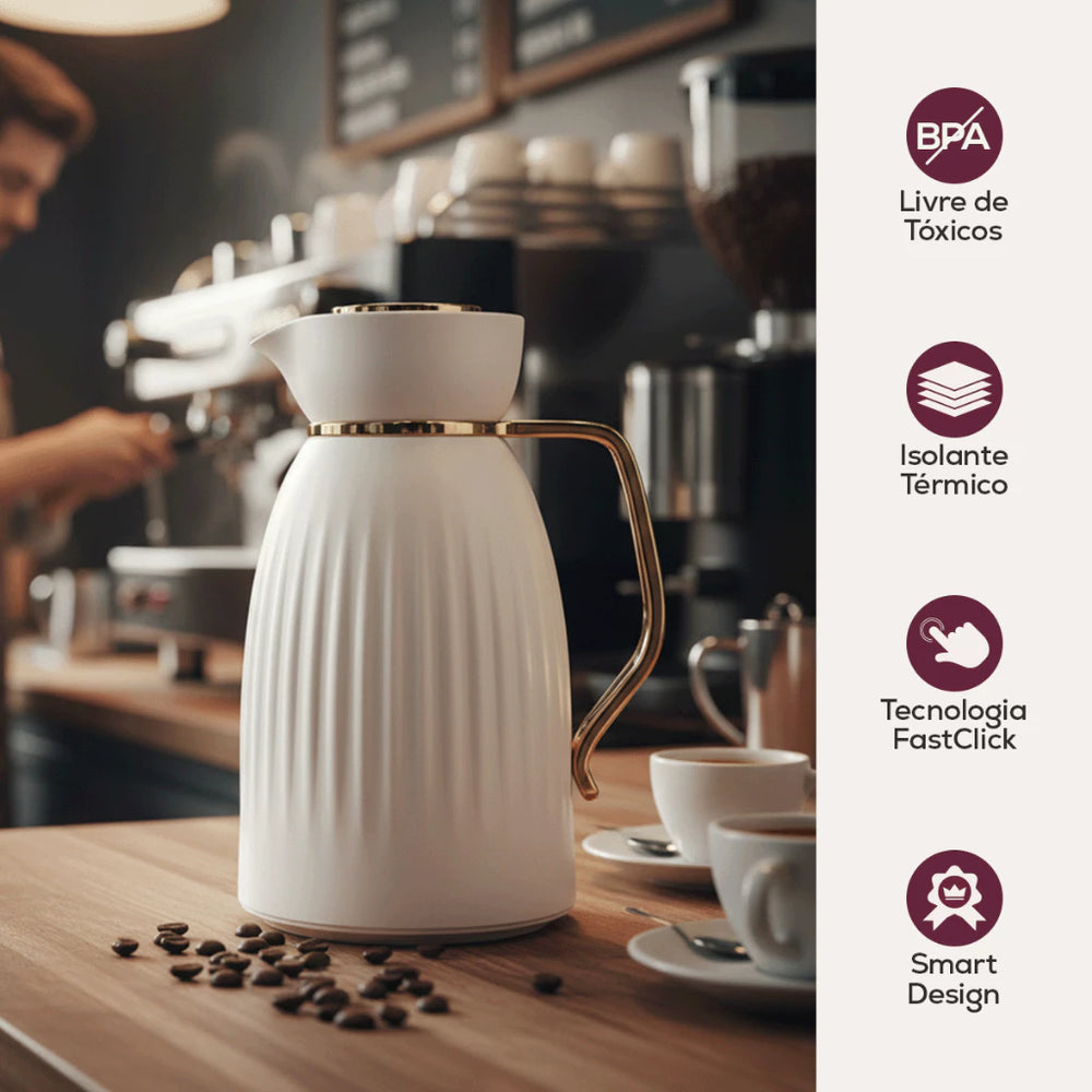Garrafa Térmica Mônaco 1L Premium FastClick – Bravatti — detalhe do acabamento | Mova Decor