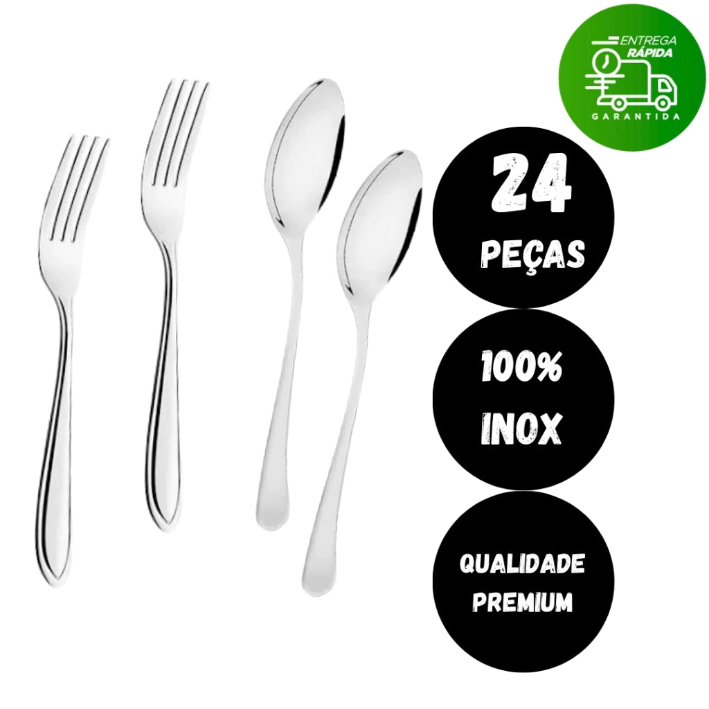 Kit Talheres de Sobremesa 24 Peças Mōva