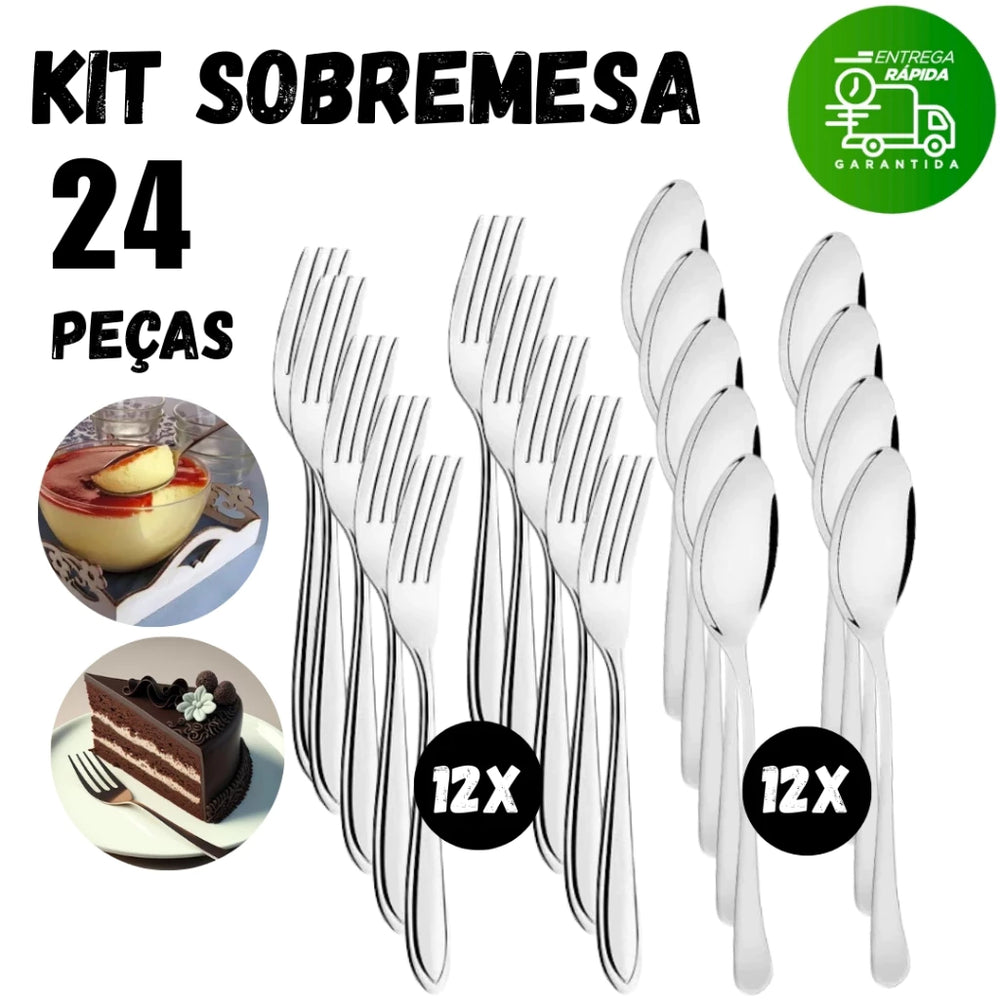Kit Talheres de Sobremesa 24 Peças Mōva — vista principal do produto | Mova Decor
