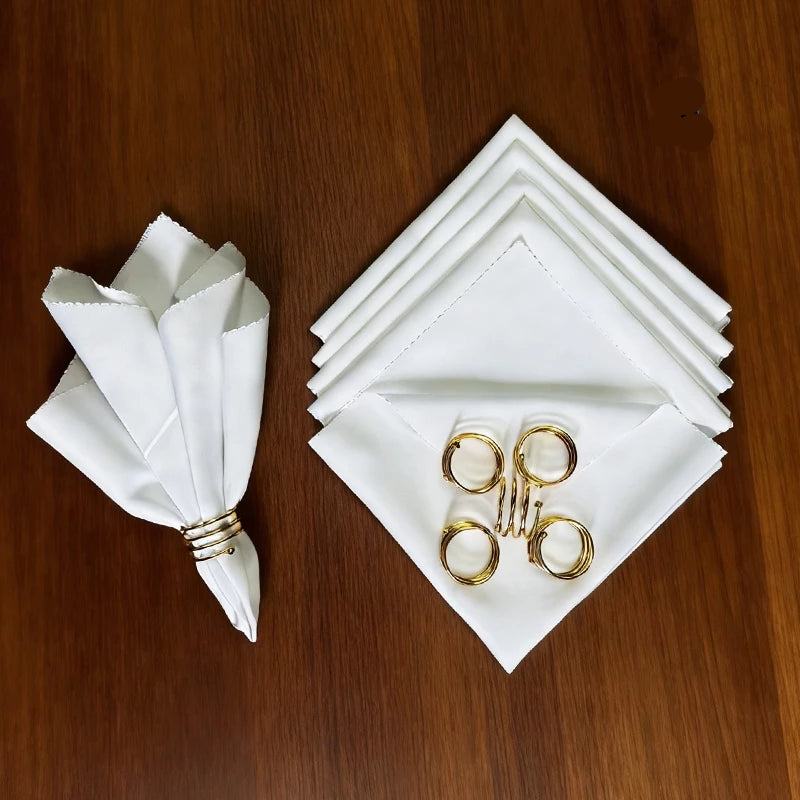Kit Guardanapos Toscana com Anéis Dourados — variante / ângulo adicional | Mova Decor