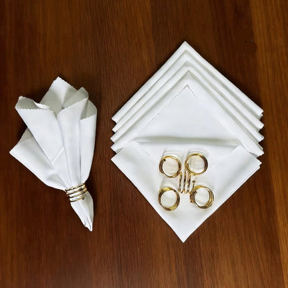 Kit Guardanapos Toscana com Anéis Dourados — variante / ângulo adicional | Mova Decor