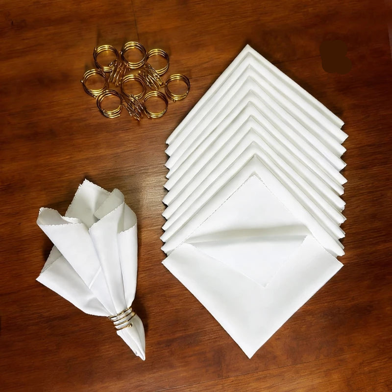 Kit Guardanapos Toscana com Anéis Dourados — composição / escala visual | Mova Decor